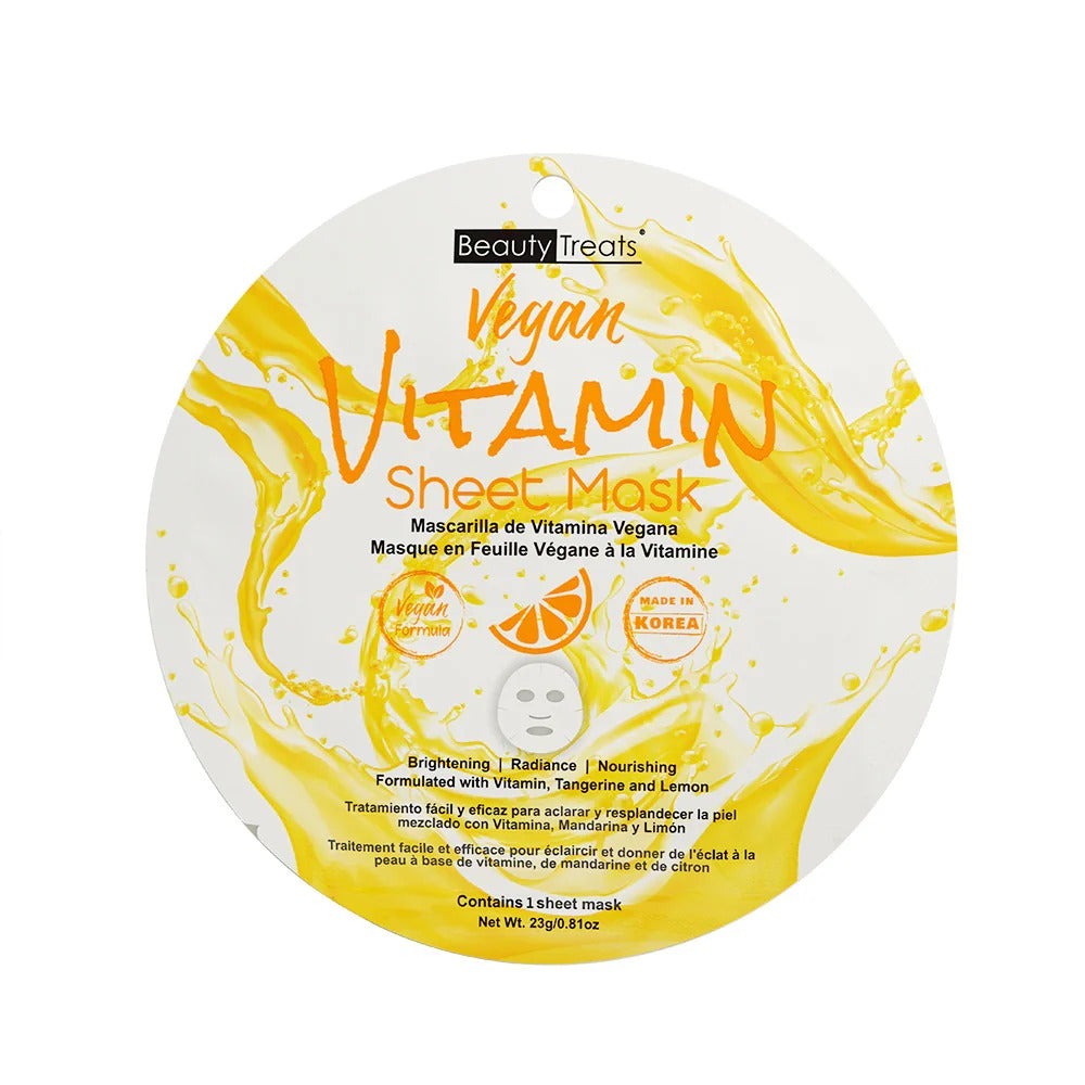 Beauty Treats Vegan Vitamin Tangerine and Lemon Sheet Mask