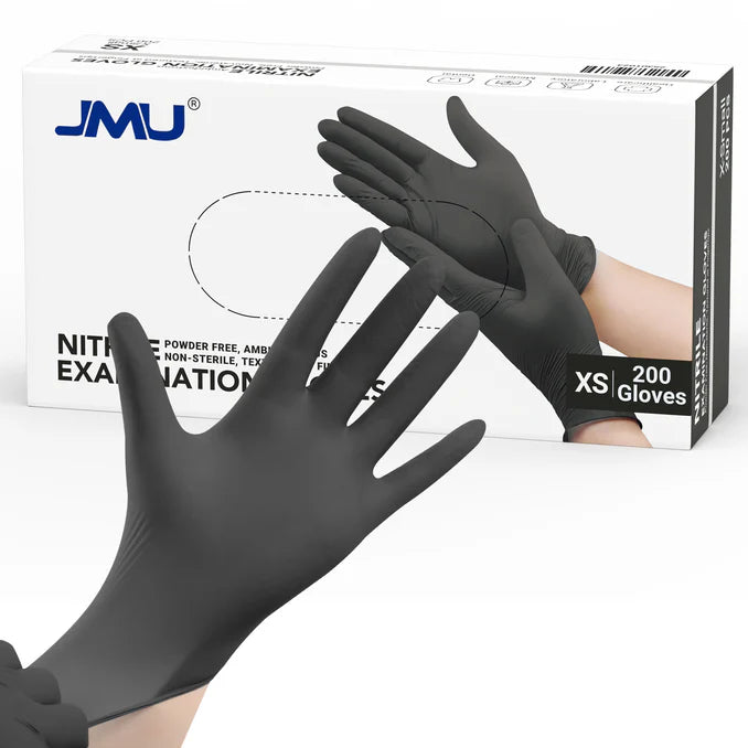 Black Nitrile Powder Free and Natural Rubber Latex Gloves