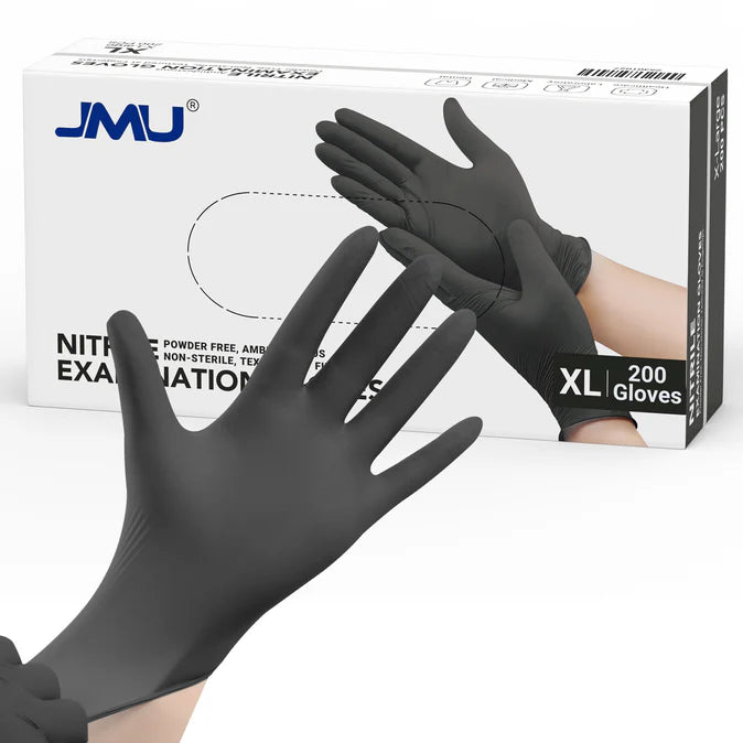 Black Nitrile Powder Free and Natural Rubber Latex Gloves