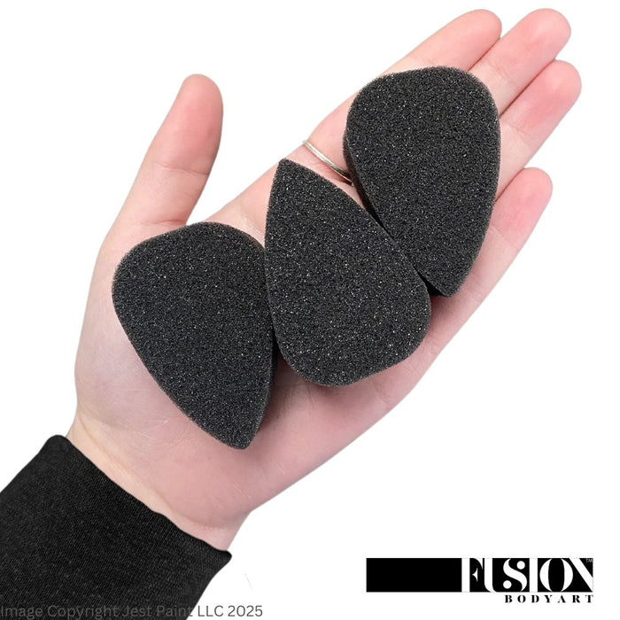Fusion Body Art Petal Sponges 3 Pack - CHARCOAL BLACK