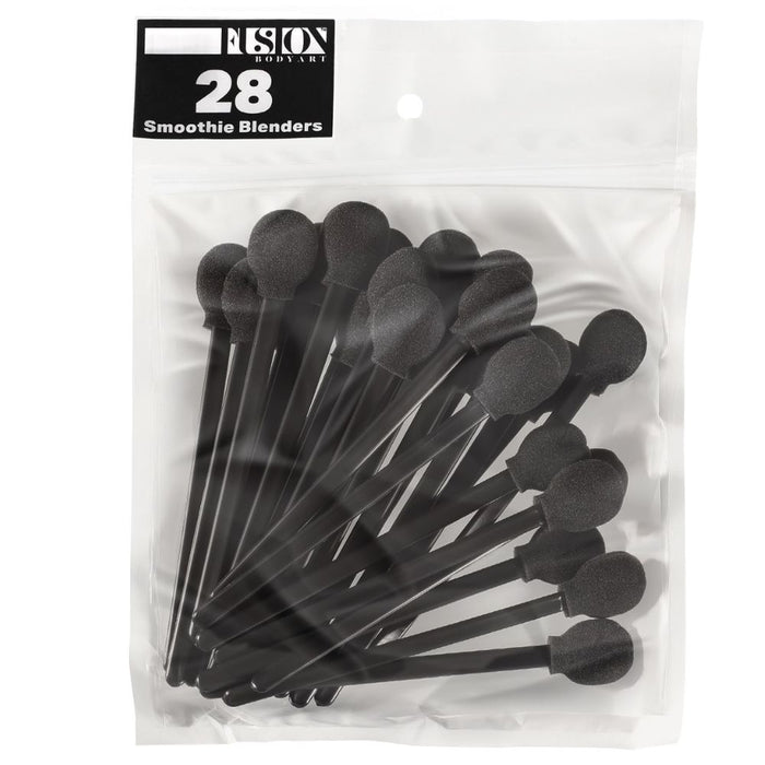 Fusion Body Art - Face Painting Applicator Black Washable Smoothie Blenders - 28 Pack