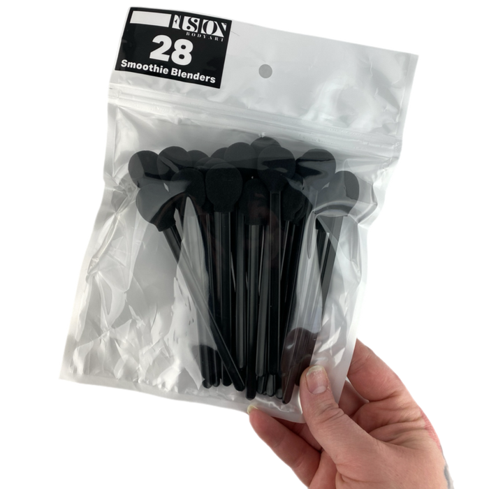 Fusion Body Art - Face Painting Applicator Black Washable Smoothie Blenders - 28 Pack