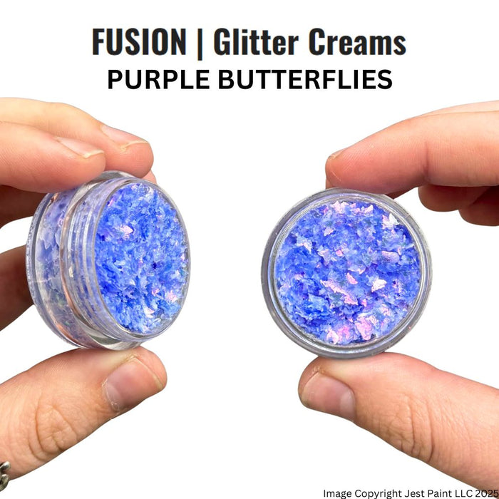 Fusion Body Art Glitter Cream PURPLE BUTTERFLIES 10mL