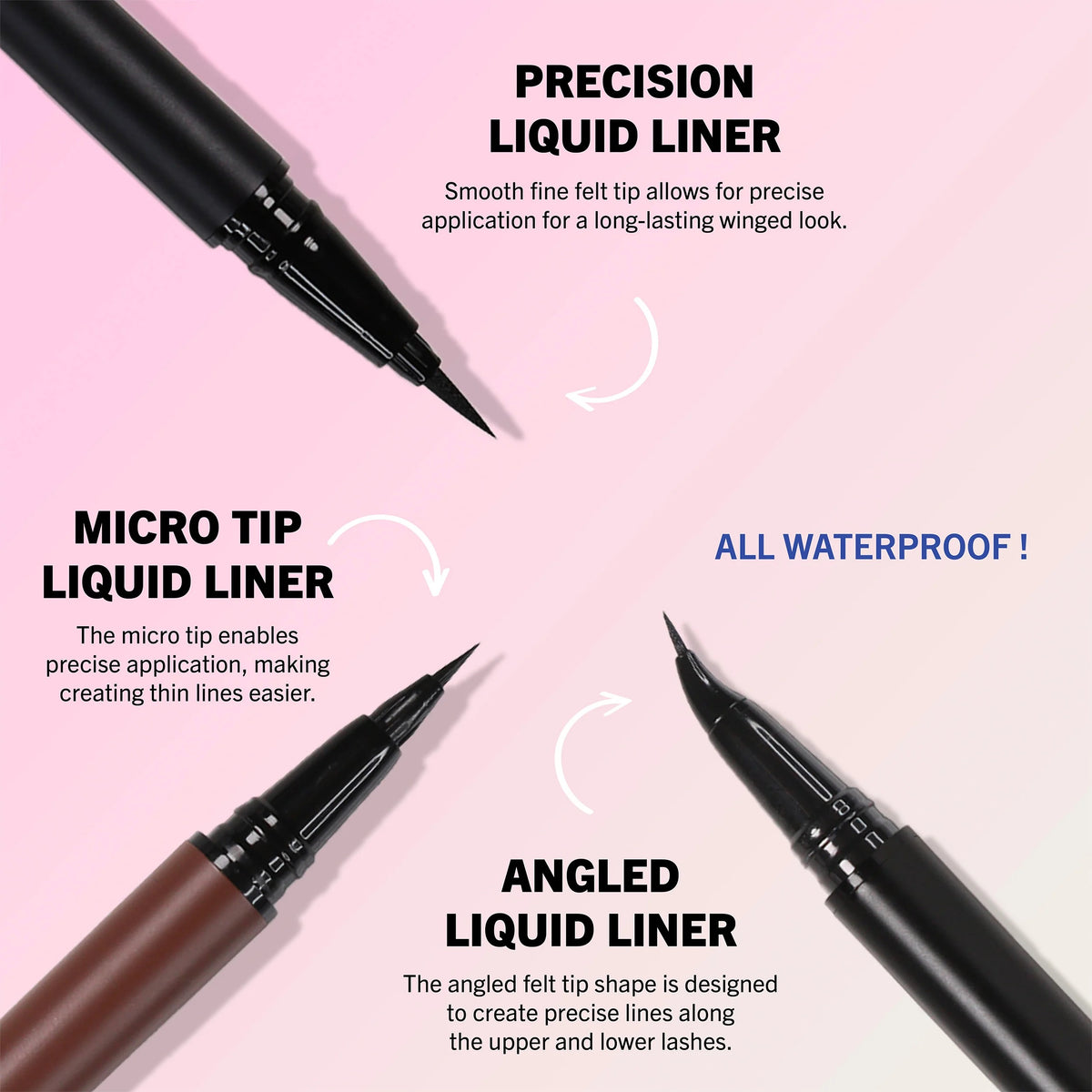 MOIRA Precision Liquid Liner 001 Black | Felt Tip Eyeliner