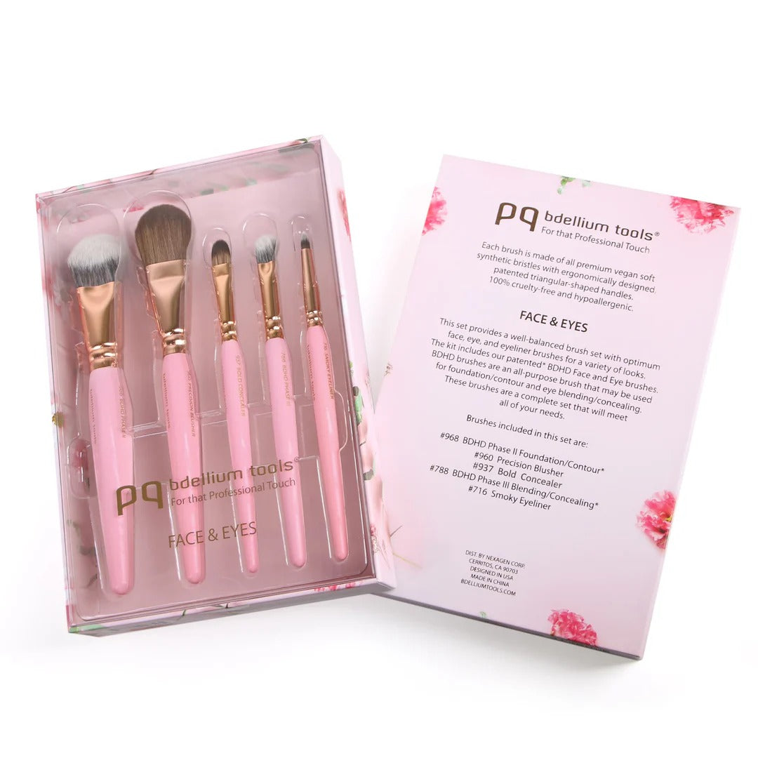 Bdellium Tools PINK GOLDEN TRIANGLE FACE & EYES SET