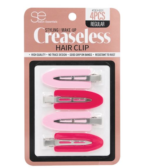 Creaseless Hair Clips Regular - Pink (4 pcs)