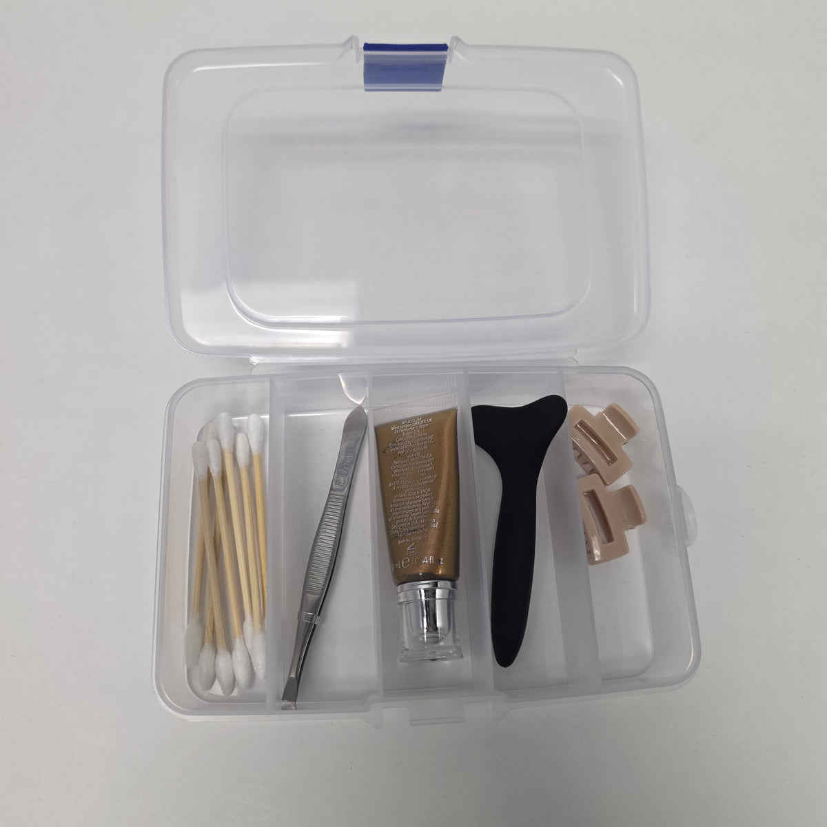 Empty Clear 5 Compartment Container with clip