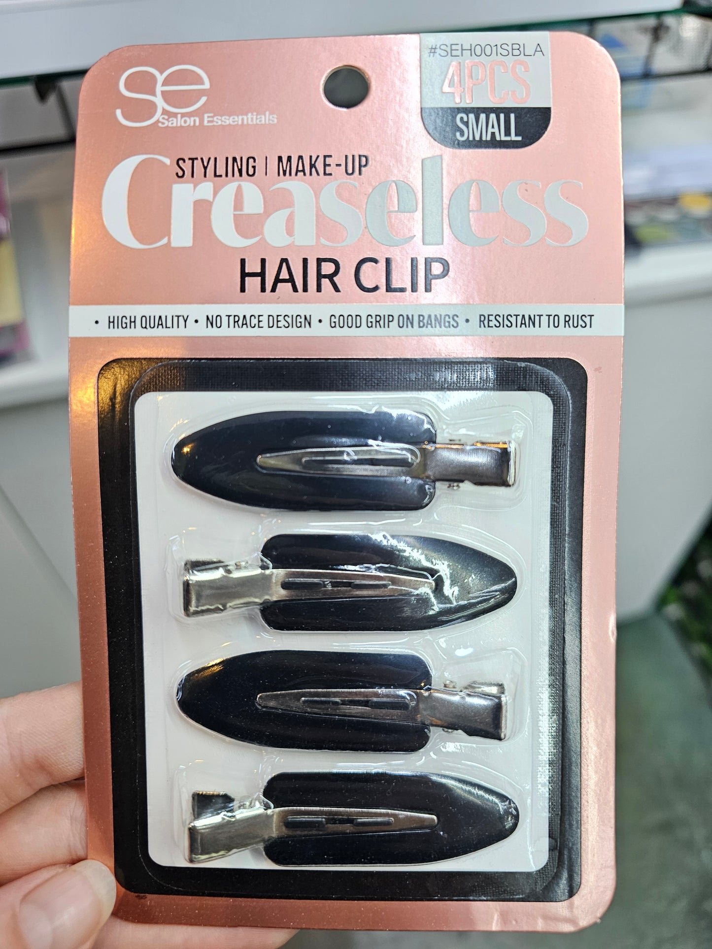 Creaseless Hair Clips Small - Black (4 pcs)