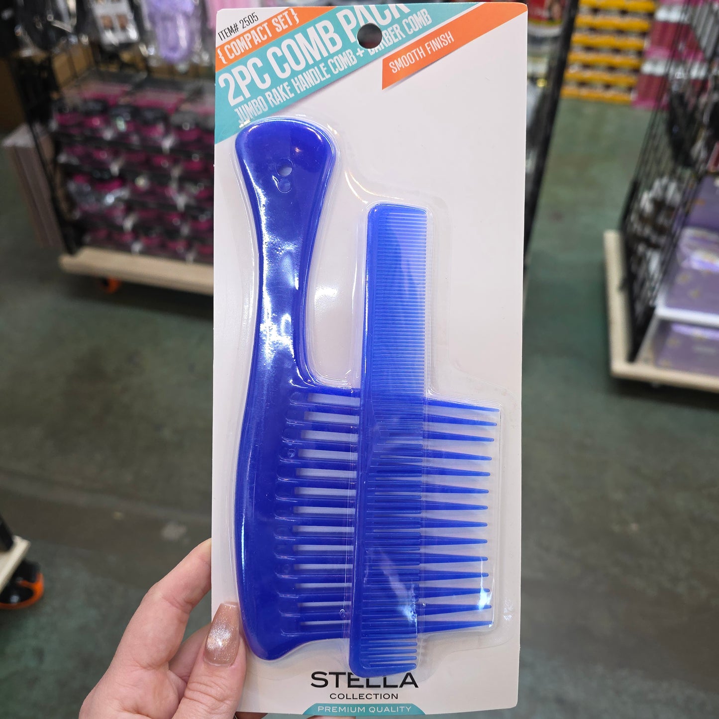 Stella Collection Comb - 2Pc Comb Rack Handle & Style Combo 2505