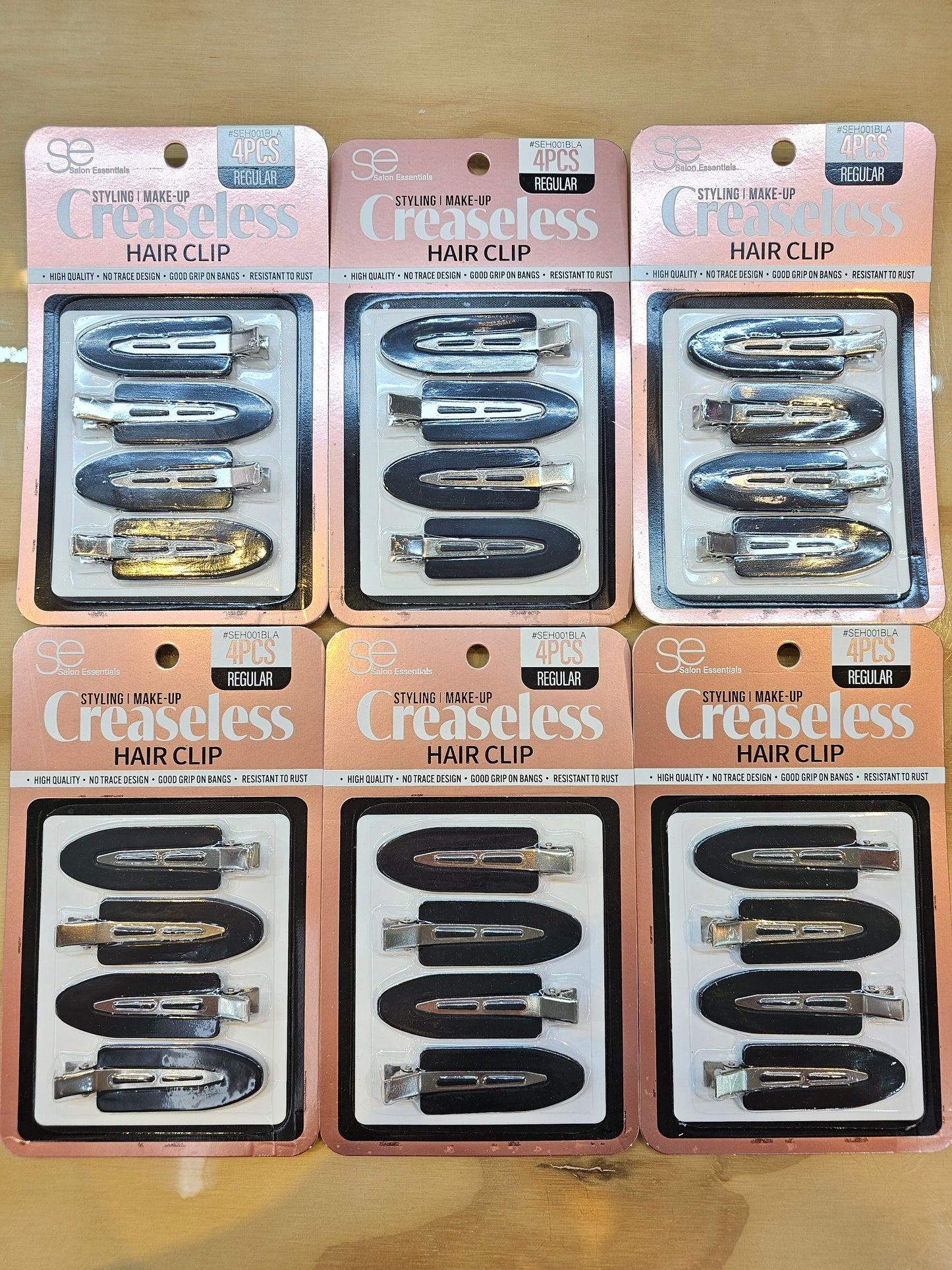 BULK Creaseless Hair Clips Regular - Black (24 pcs)