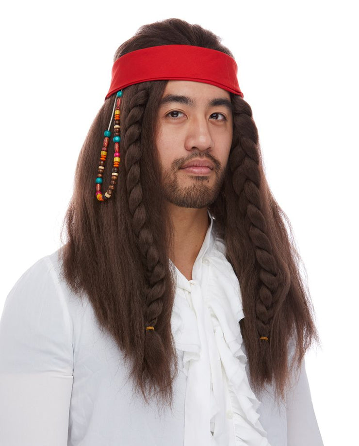 Pirate W/Headband - Brown Wig