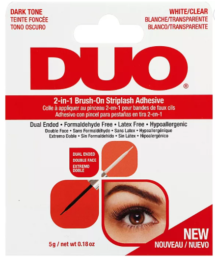 DUO 2-in-1 Brush-On Striplash Adhesive Clear/Dark