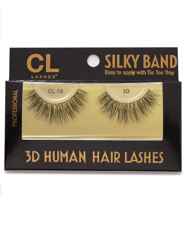 CL Lashes 3D Human Hair Silky Band Lashes CL-18