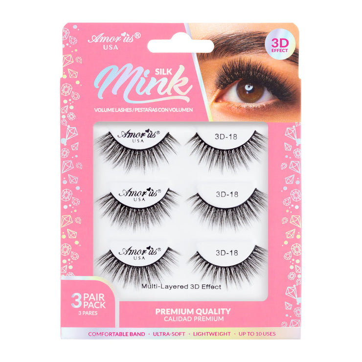 Amor Us 18 - 3D Silk Mink Lashes Pack