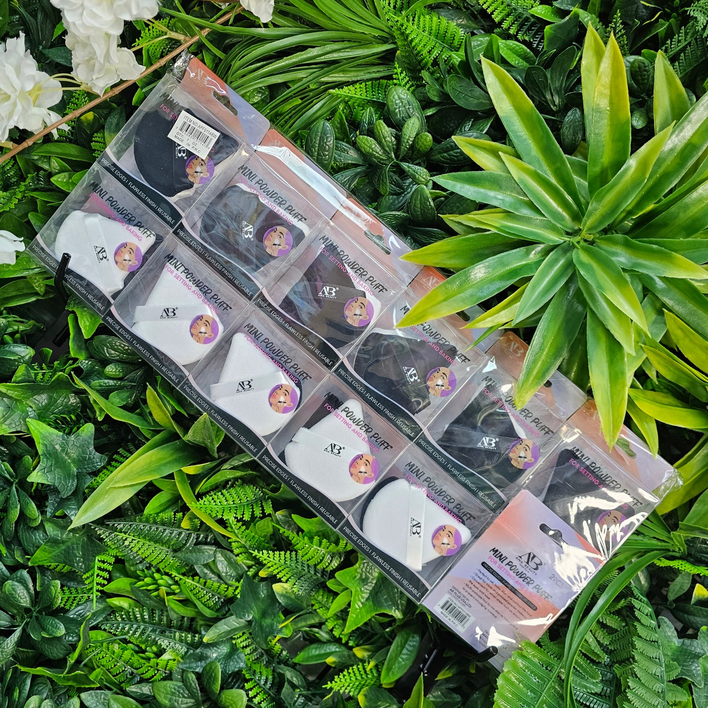 Bulk Velvet Triangle Cosmetic Puff (Black/White) - 24 pcs