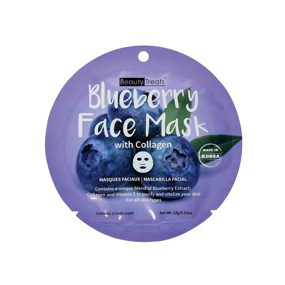 Beauty Treats Blueberry Sheet Face Mask With Collagen