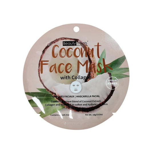 Beauty Treats Coconut Sheet Face Mask with Collagen