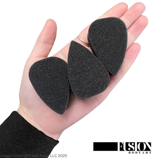 Fusion Body Art Petal Sponges 3 Pack - CHARCOAL BLACK