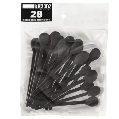 Fusion Body Art - Face Painting Applicator Black Washable Smoothie Blenders - 28 Pack