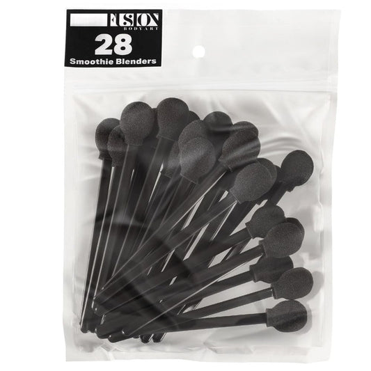 Fusion Body Art - Face Painting Applicator Black Washable Smoothie Blenders - 28 Pack