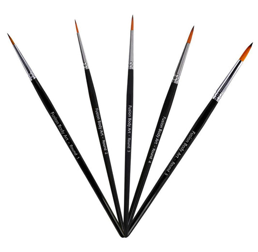 Fusion Body Art Face Paint Brush - SET OF 5 Rounds