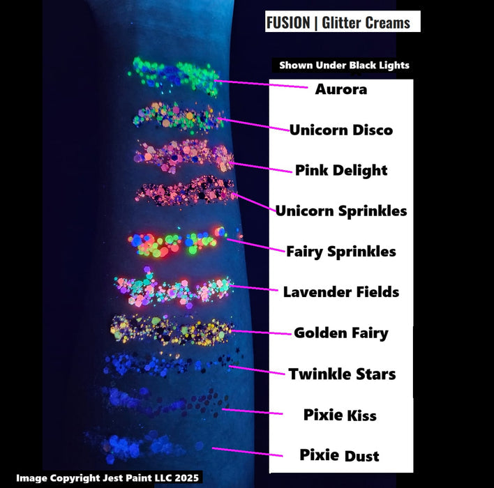 Fusion Body Art Glitter Cream FAIRY SPRINKLES 10mL - UV Reactive