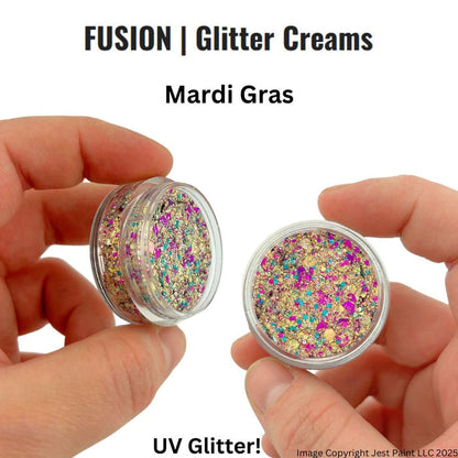 Fusion Body Art Glitter Cream MARDI GRAS 10mL (UV Reactive)