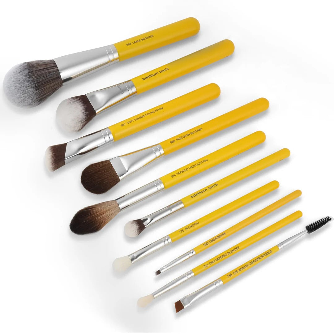 Bdellium Studio Pro Collection 10pc. Brush Set with Roll-up Pouch
