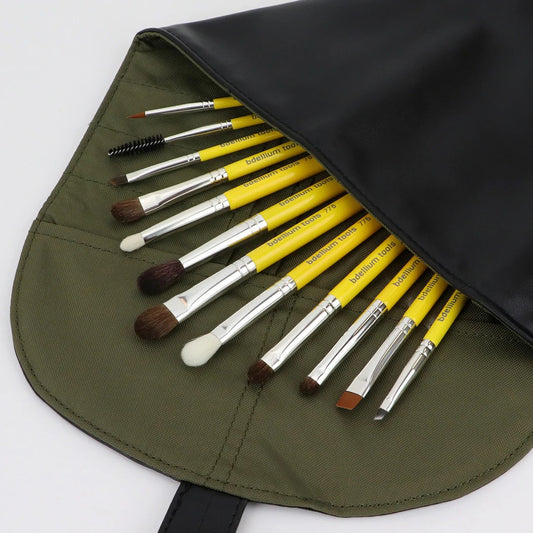 Bdellium Studio Eyes 12pc. Brush Set with Roll-up Pouch