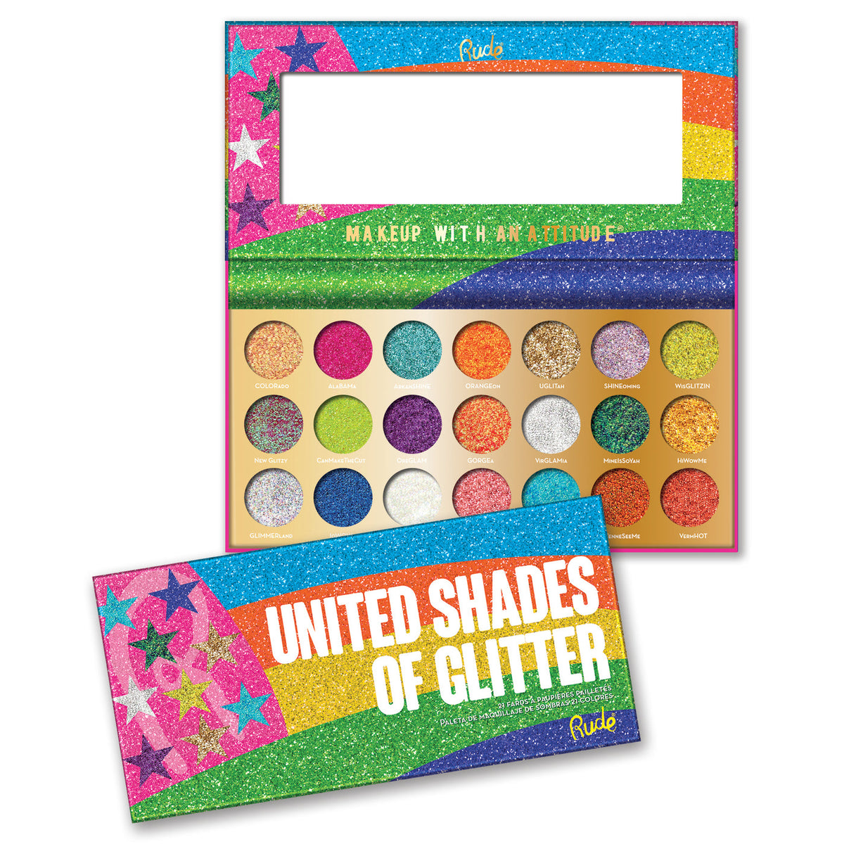United Shades of Glitter 21 Pressed Glitter Palette