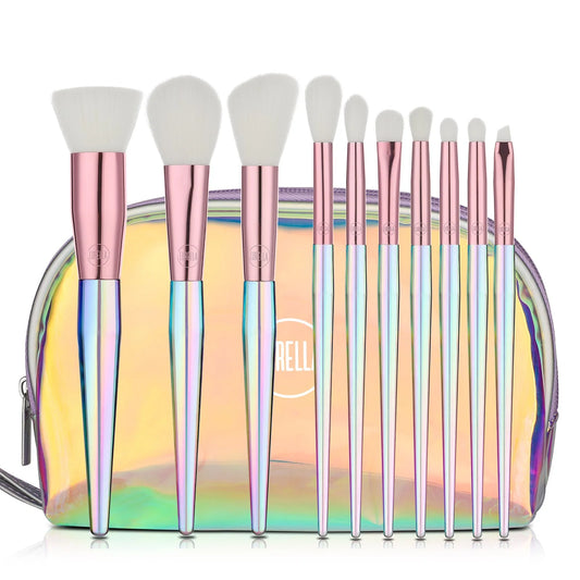 Lurella Holographic 10 pc Brush Set With Bag