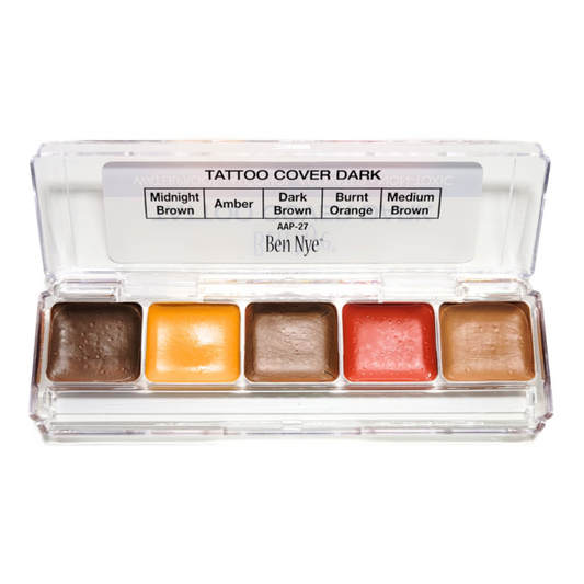 Ben Nye Alcohol Activated Waterproof Palette Tattoo Cover Dark AAp-27