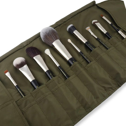 Bdellium Maestro Pro Collection 10pc Brush Set with Roll-Up Pouch
