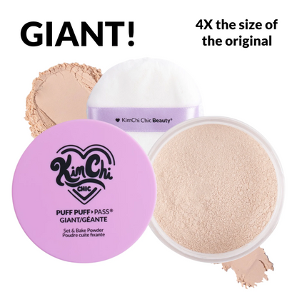 Kimchi Chic Beauty Puff Puff Pass Set & Bake Powder - GIANT Translucent