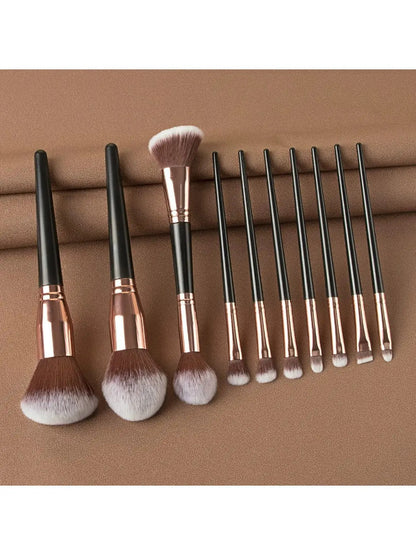 10 PC Portable Makeup Brush Set