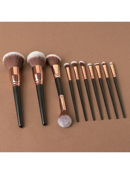 10 PC Portable Makeup Brush Set
