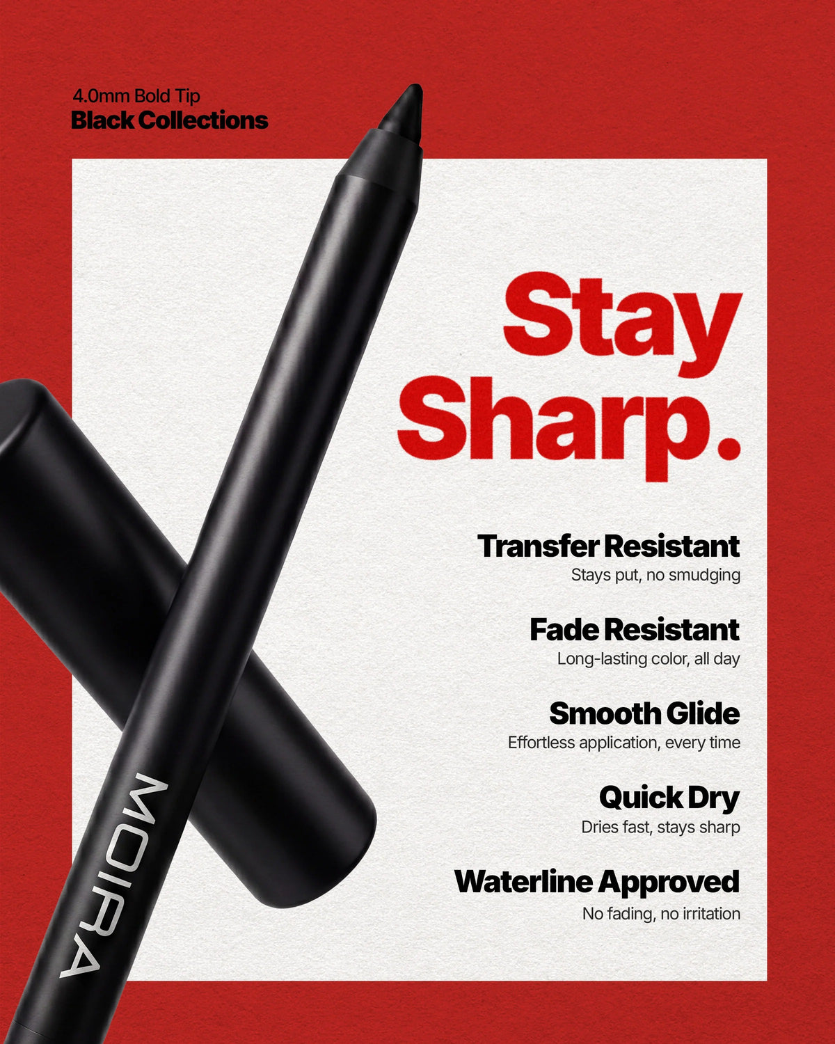 MOIRA 24HR Bold Gel Liner 001 Black | Waterproof Eyeliner