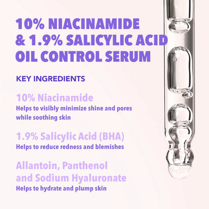 MOIRA Oil Control Serum | 10% Niacinamide + 1.9% Salicylic Acid