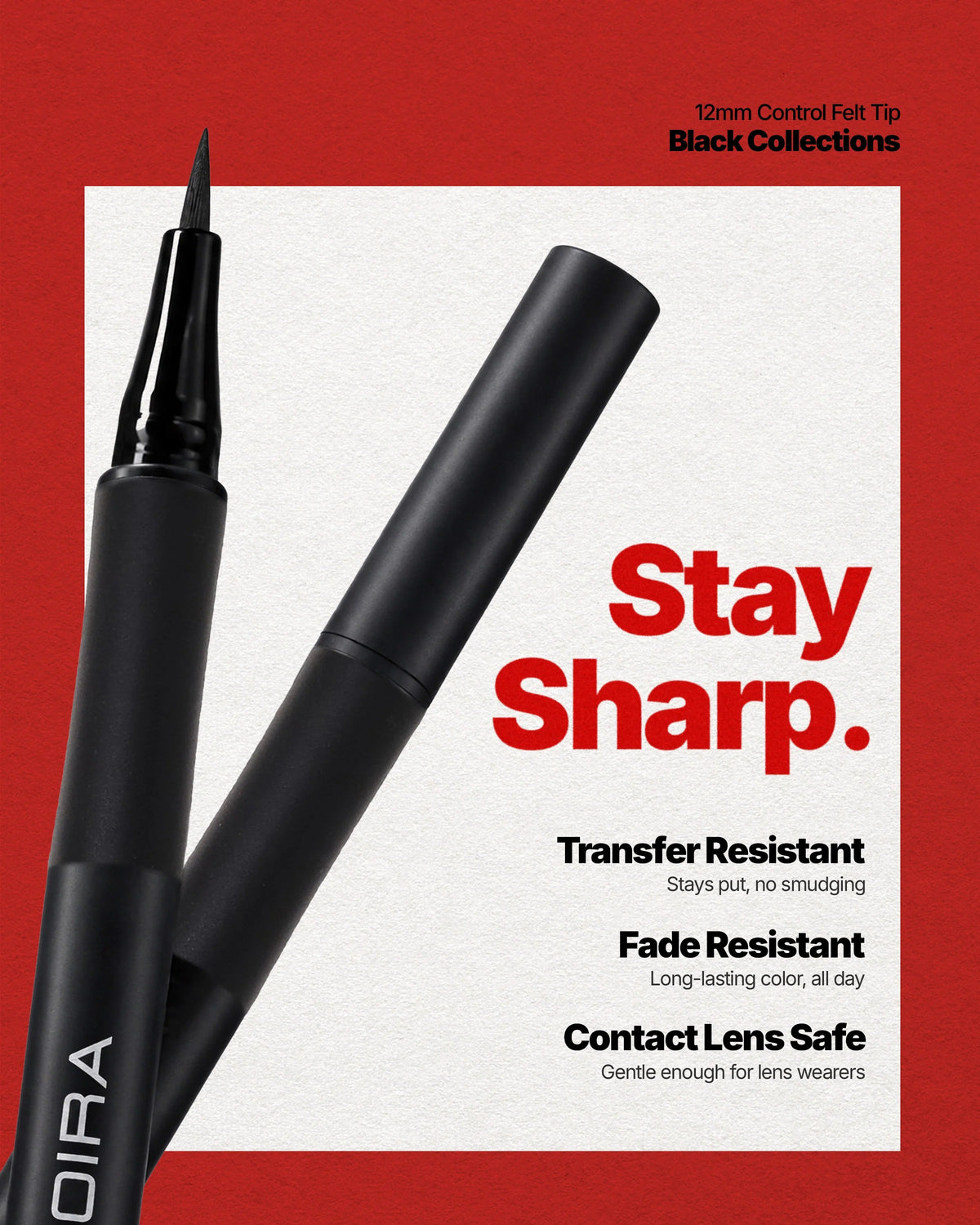 MOIRA 24HR Pro Tip Ink Liner 001 Black | Felt Tip Eyeliner
