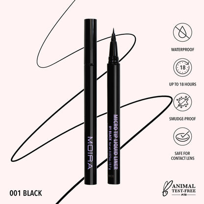 MOIRA Precision Liquid Liner 001 Black | Felt Tip Eyeliner