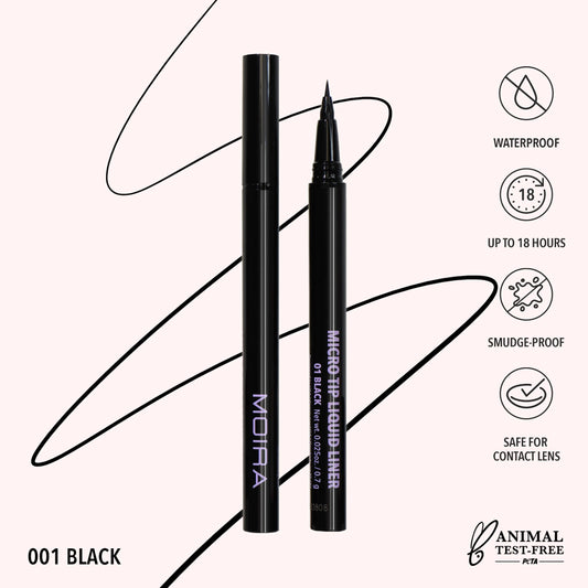 MOIRA Precision Liquid Liner 001 Black | Felt Tip Eyeliner