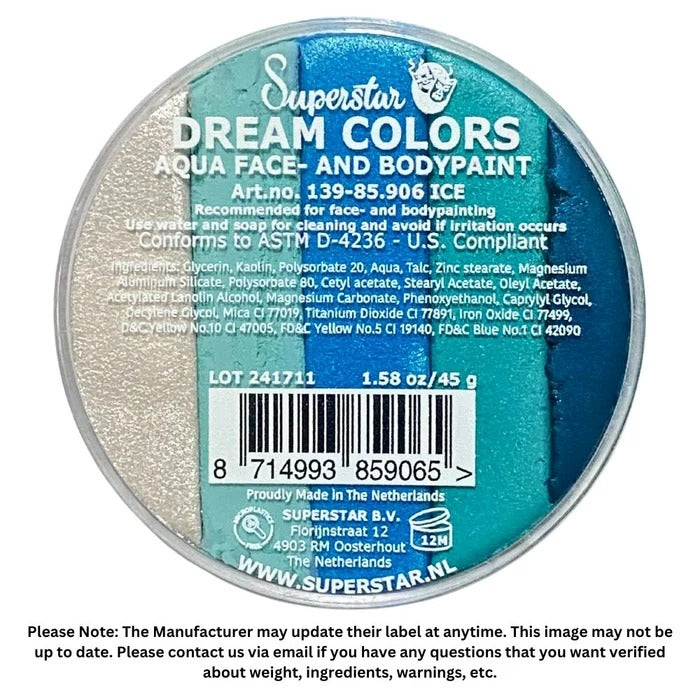 Superstar Face Paint | Dream Colours Rainbow Cake - ICE (Blue Gradient) - 45gr