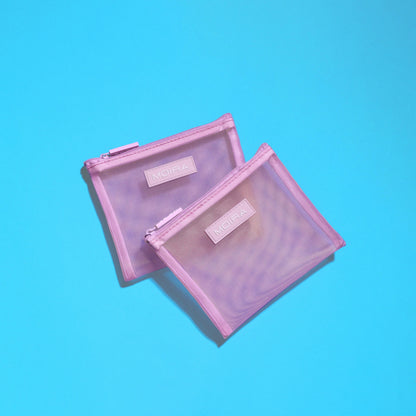 MOIRA Small Mesh Makeup Pouch | Lavender Travel Bag