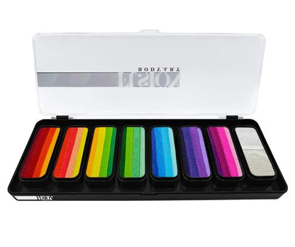 Fusion Body Art | Face Painting Palette | Thin Strokes - RAINBOW RUSH (8 x 14gr)