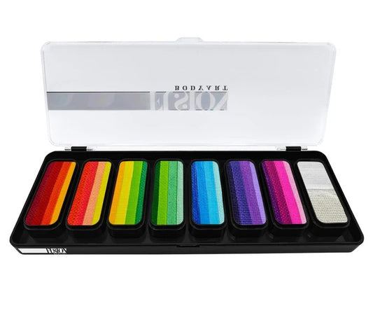 Fusion Body Art | Face Painting Palette | Thin Strokes - RAINBOW RUSH (8 x 14gr)
