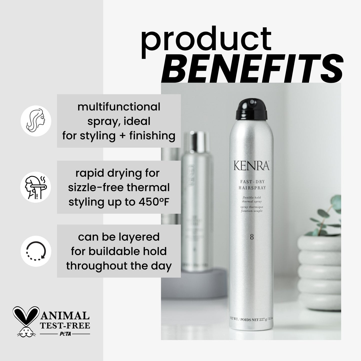 Kenra Fast-Dry Hairspray 8 8oz.