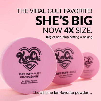 Kimchi Chic Beauty Puff Puff Pass Set & Bake Powder - GIANT Translucent
