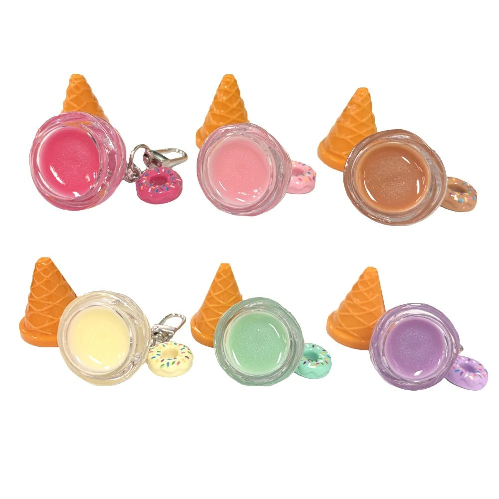 Beauty Treats Sherbert Swirls Lip Balm with Removable Donut Keychain