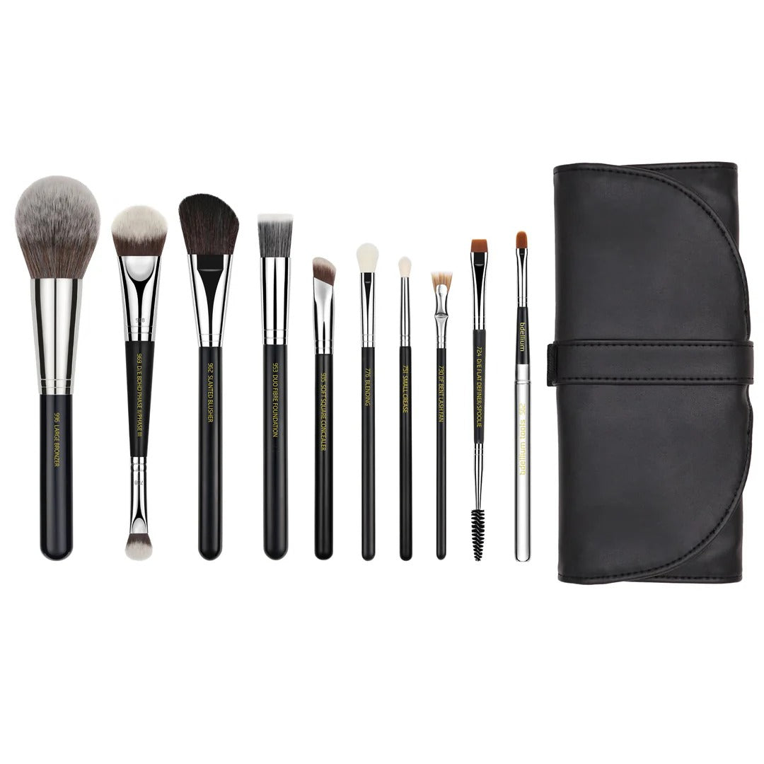 Bdellium Maestro Pro Collection 10pc Brush Set with Roll-Up Pouch