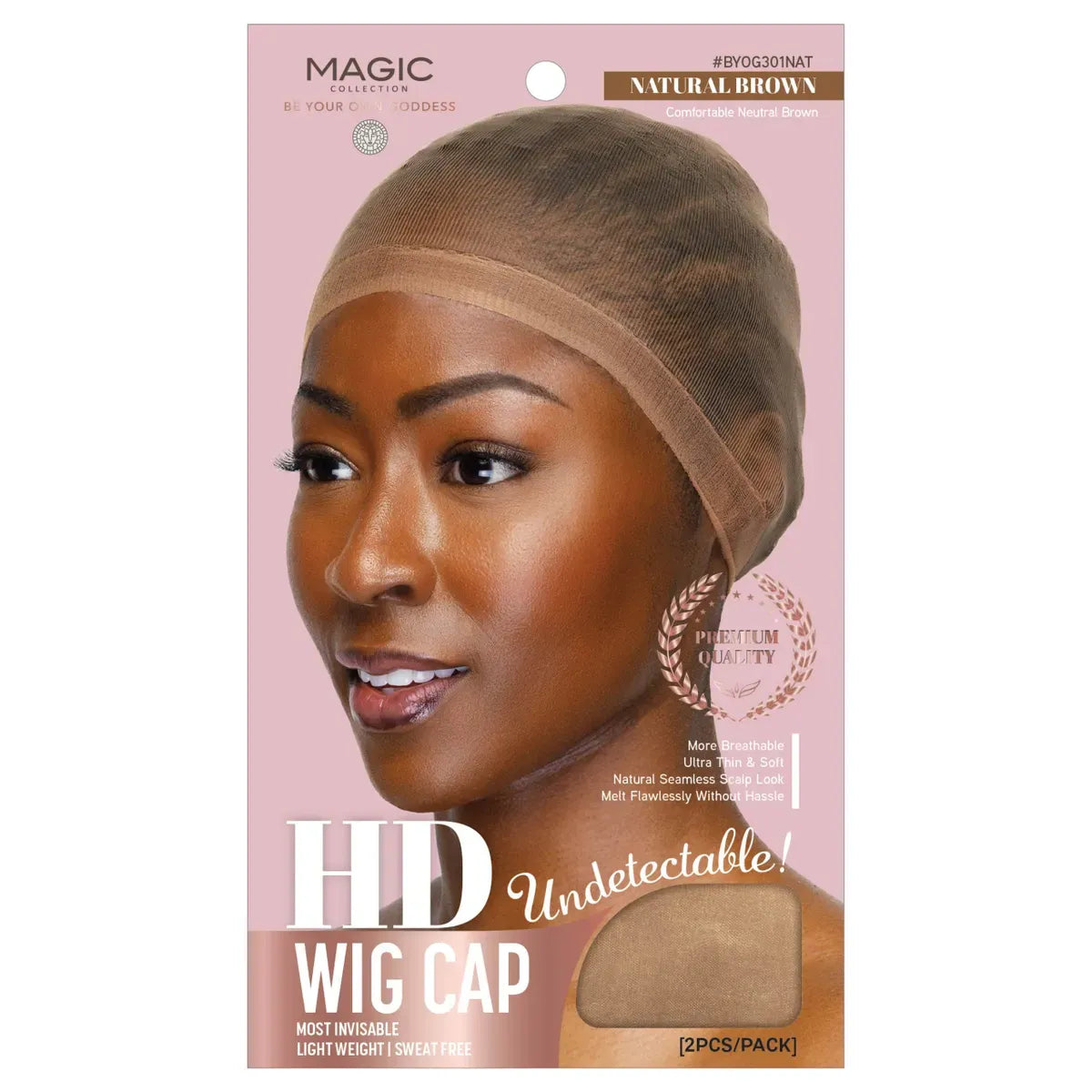 Magic Collection - Undetectable Hd Wig Cap - [Natural Brown] 2pc Pack BYOG301NAT